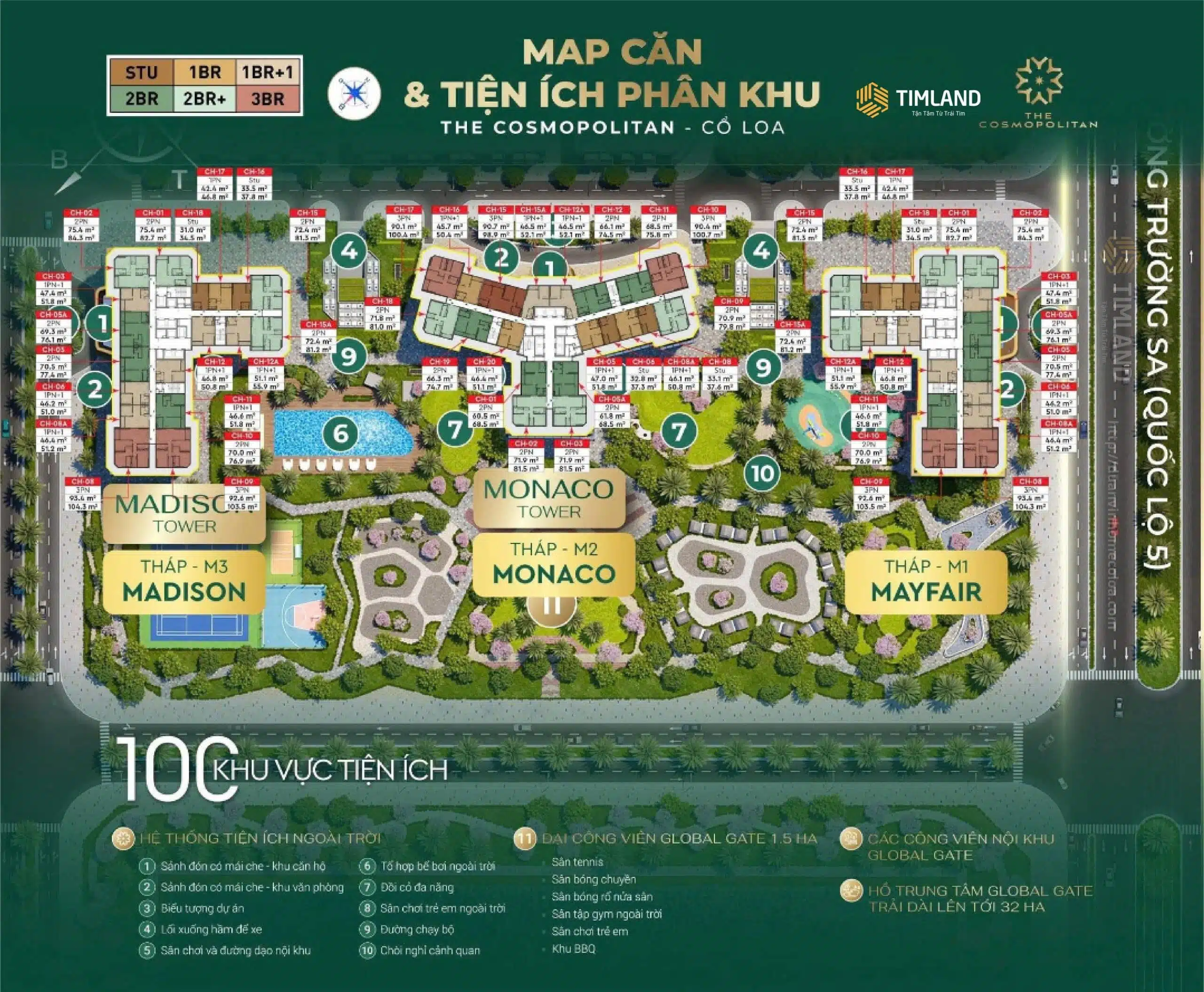 Mặt bằng Cosmopolitan M1