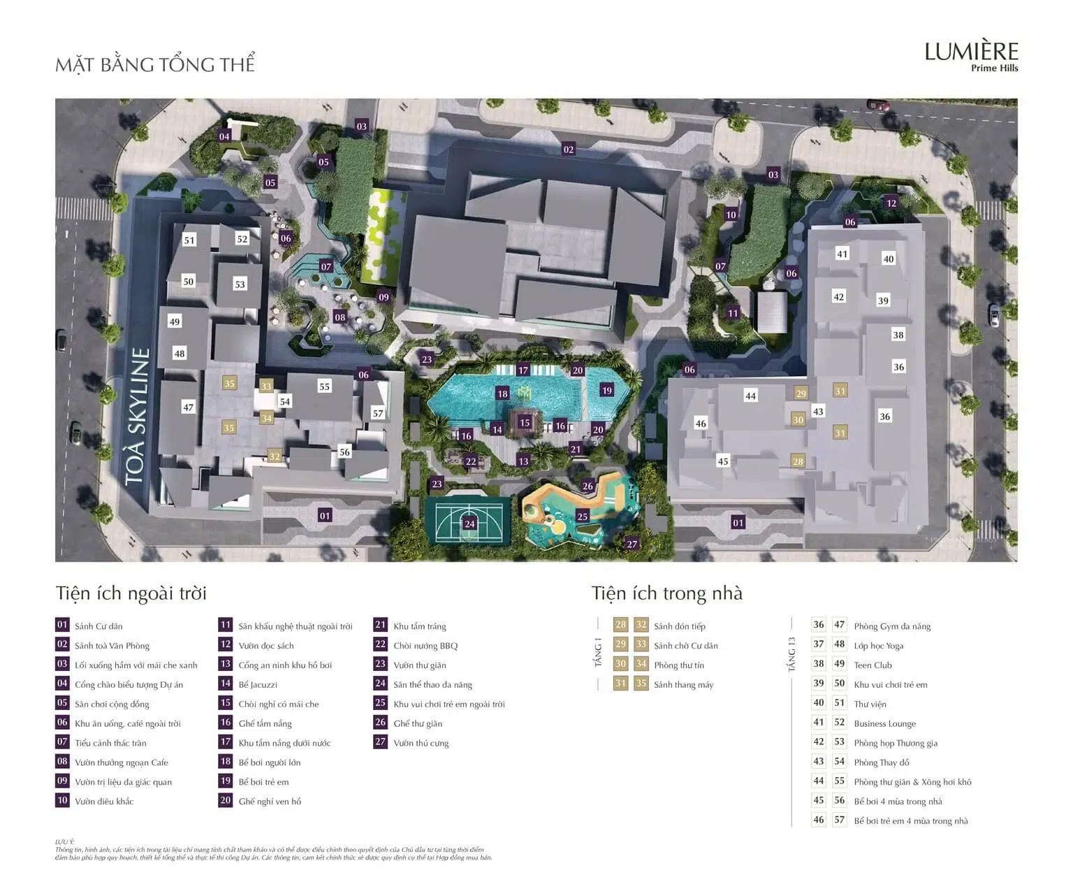 Mặt bằng tiện ích Lumiere Prime